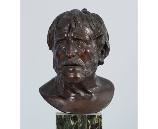Chiurazzi manufacture, Naples, 20th century, Seneca, bronze with &quot;modern patina&quot;     