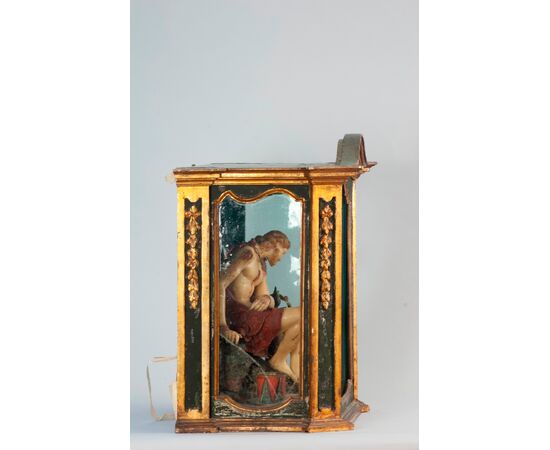 Florence, 18th century, Christ scourged in a reliquary, wax     