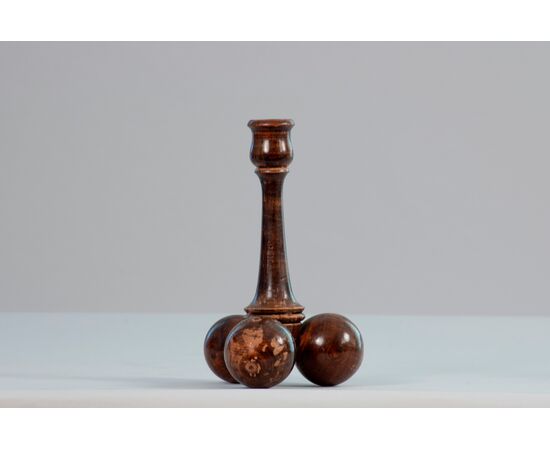 Italy (17th century), Pair of small wooden candlesticks     