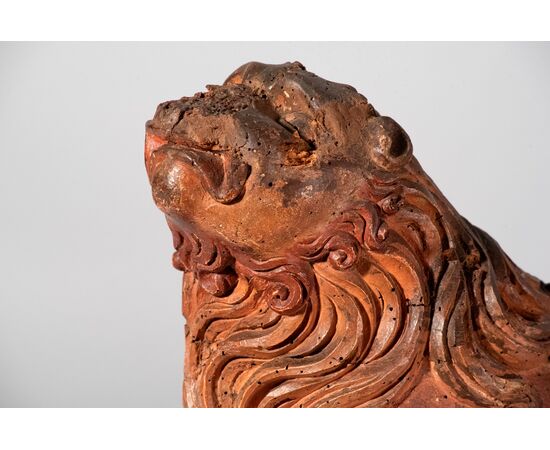 Italia (XVI Secolo), Leone, legno intagliato con tracce di colore