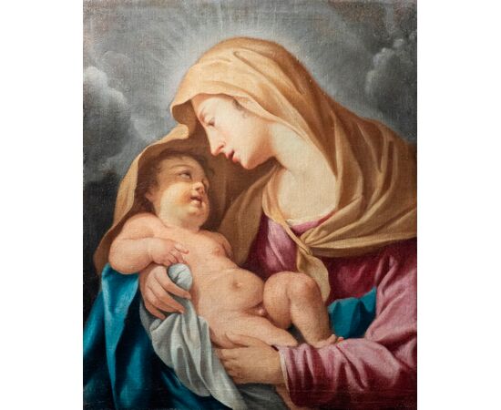 Girolamo Negri detto il Boccia (Bologna, 1648 - dopo il 1718), Madonna con Bambino, olio su tela