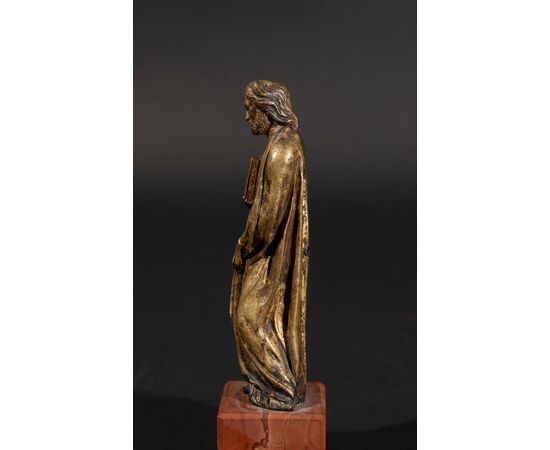 Francia (Prima metà del XVII Secolo), Santo Evangelista in bronzo dorato