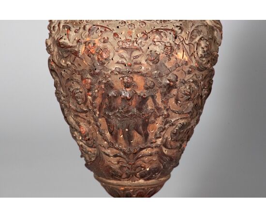 Germany, 17th century, Model for a vase in silver, wax on a wooden support     