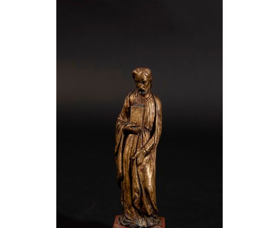 Francia (Prima metà del XVII Secolo), Santo Evangelista in bronzo dorato