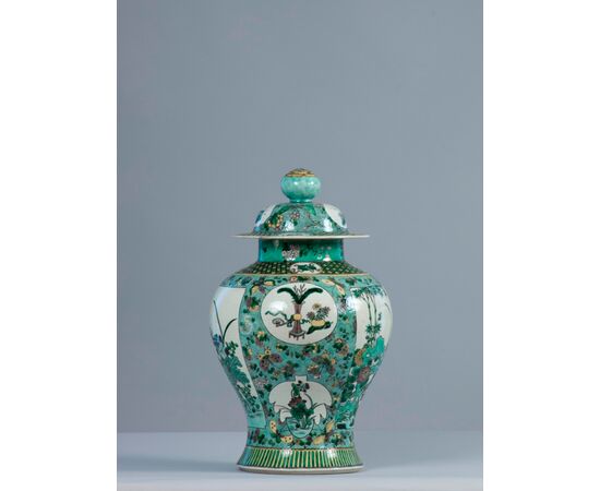 China (Quing Period, 19th Century), Vase with flowers and birds     