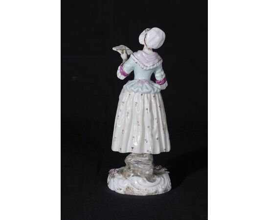 Meissen manufacture, around 1815, Female figure / damsel, polychrome porcelain     
