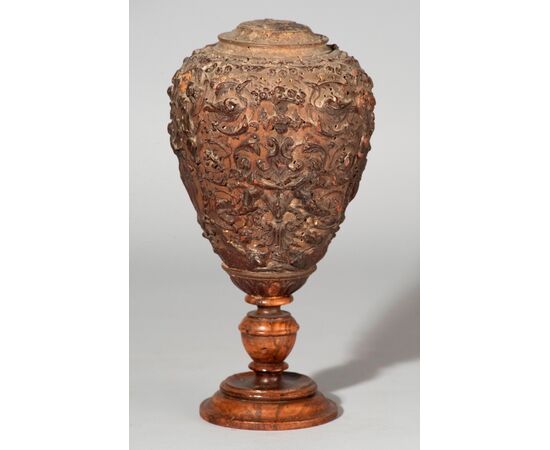 Germany, 17th century, Model for a vase in silver, wax on a wooden support     