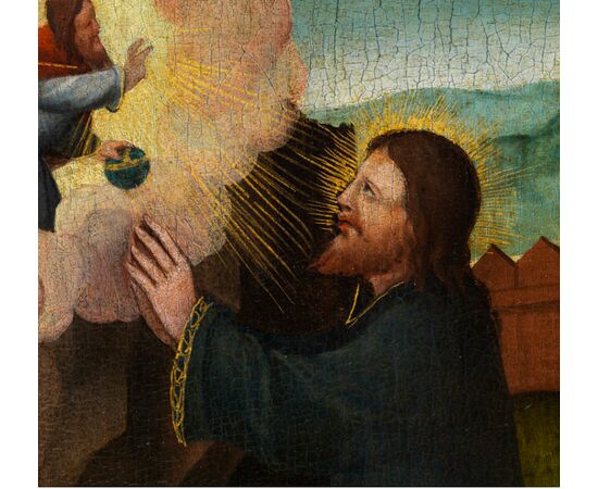 Gandolfino da Roreto, (Asti, documentato dal 1493 al 1518), Orazione nell’orto, olio e oro su tavola di rovere