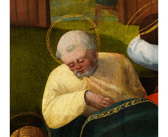 Gandolfino da Roreto, (Asti, documentato dal 1493 al 1518), Orazione nell’orto, olio e oro su tavola di rovere