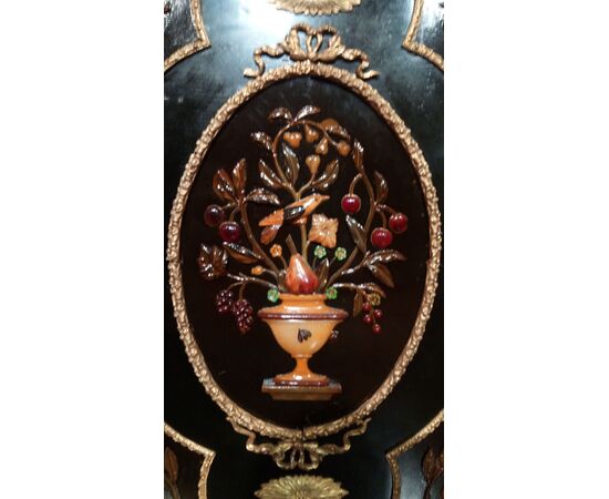 Spectacular Antique boulle-style servant from the 1800s with semi-precious stones     