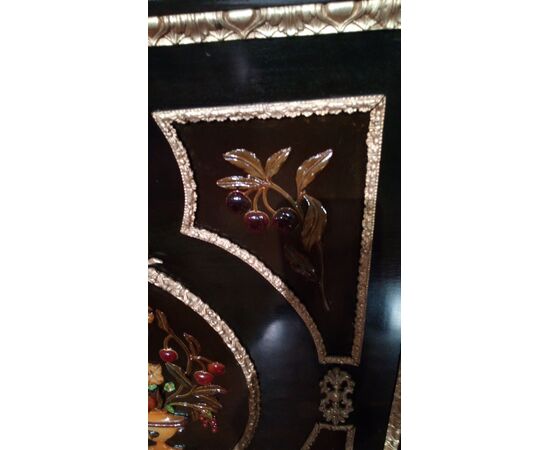 Spettacolare Antica servante stile boulle del 1800 con pietre dure