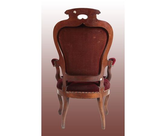1800 Louis Philippe style Bergere armchair in ebonized mahogany     