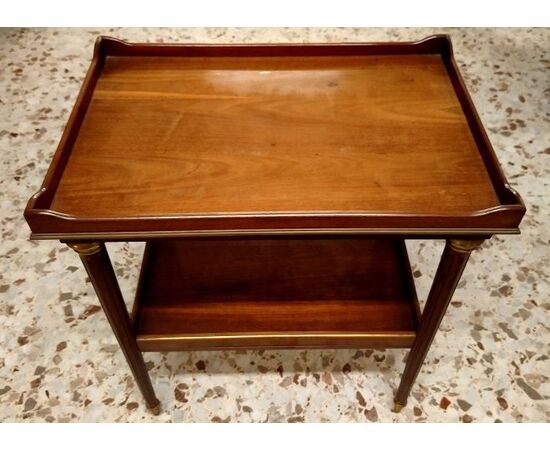 Small table with two-tiered tray top from the 1800s     