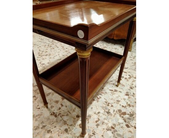 Small table with two-tiered tray top from the 1800s     