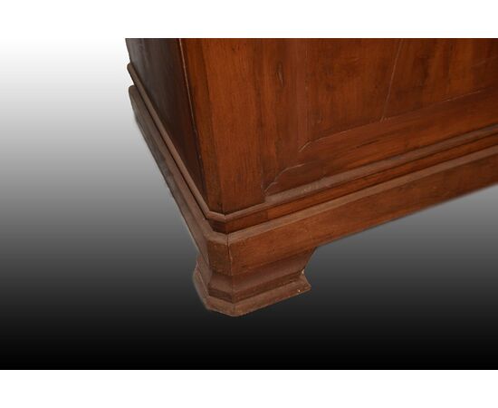 Large Italian sideboard bookcase from the early 19th century in walnut wood 3 meters     