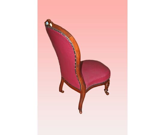 1800s English Victorian armchair in mahogany wood     