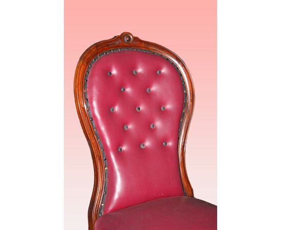 1800s English Victorian armchair in mahogany wood     