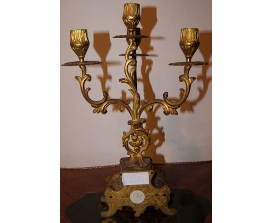 Antichi candelabri del 1800 dorati stile Luigi XV 