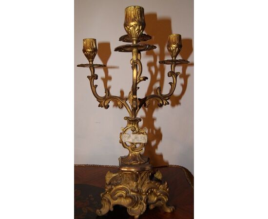 Antichi candelabri del 1800 dorati stile Luigi XV 