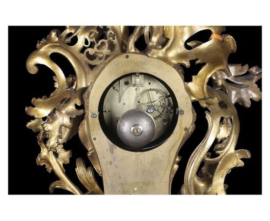 Stupendo orologio in bronzo dorato in stile barocco francese del 1800 con putti
