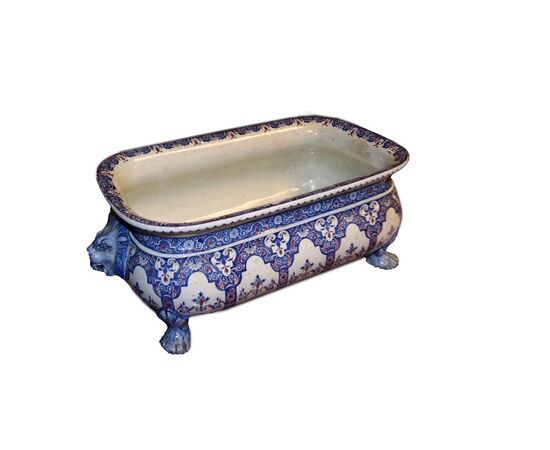 Centrotavola in ceramica inglese di gusto orientale del 1800