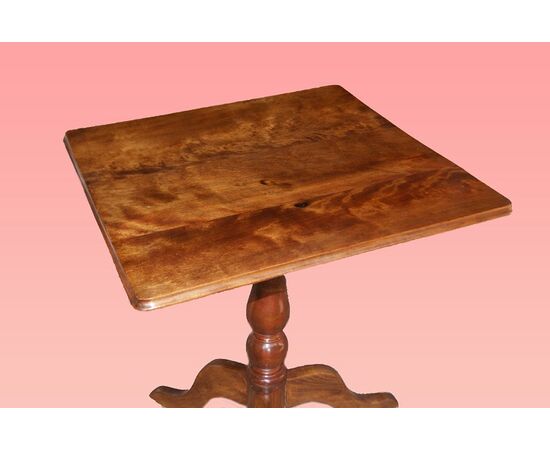 Tavolino quadrato del 1800 stile Regency in legno di mogano e piuma di mogano