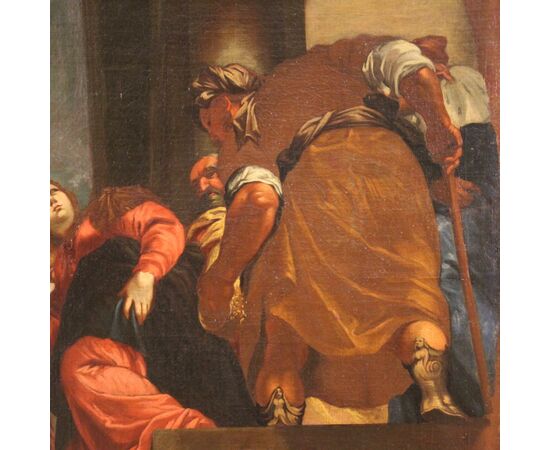 Antico dipinto veneto olio su tela del XVII secolo 