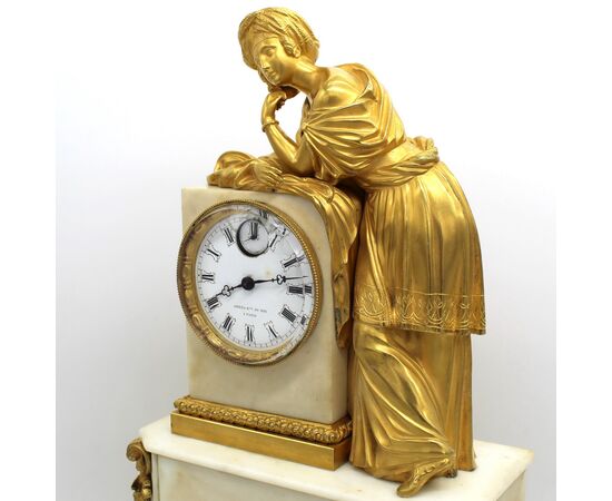 Antique Louis Philippe Pendulum Clock in gilded bronze and marble - period 800     