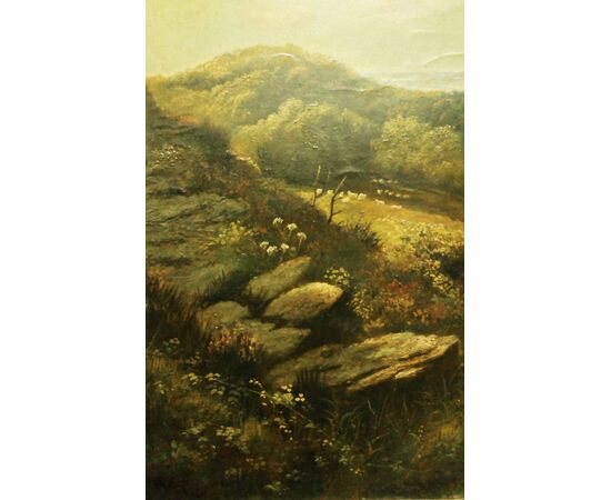 Oil painting of a landscape