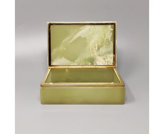 1960s Astonishing Green Onyx Box. Made in Italy