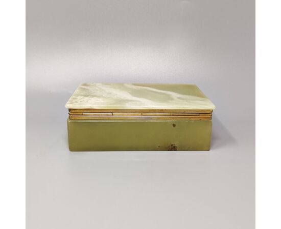 1960s Astonishing Green Onyx Box. Made in Italy