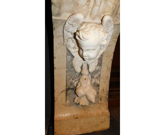 tav274 - Coppia di consolles in marmo, cm  L 104 x H 90 x P 43