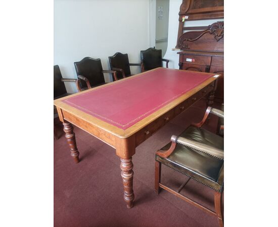 Tavolo scrivania /riunione rettangolare con piano in pelle