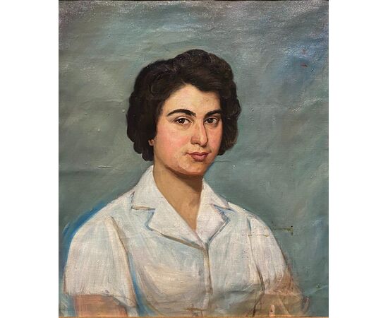 Scuola Spagnola (anni '30) - Interessante Ritratto Di Giovane Donna