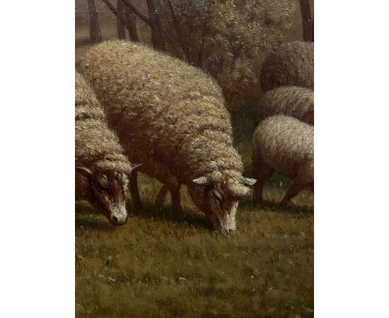 Samuel Simpson Carr (1837-1908) - Gregge di pecore
