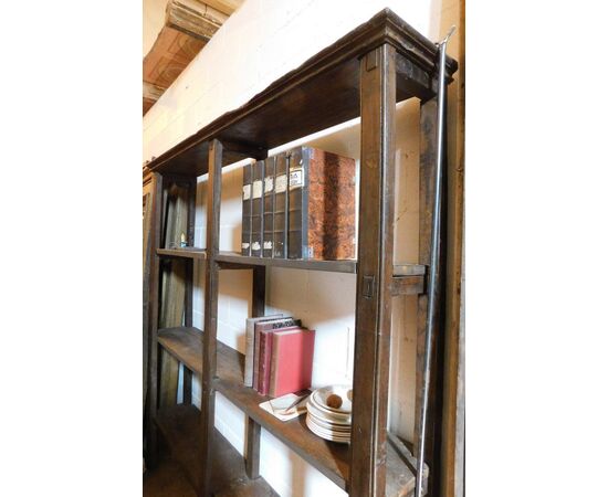 lib112 - bookcase / open shelf of the Vescovado, cm l 204 xh 202     