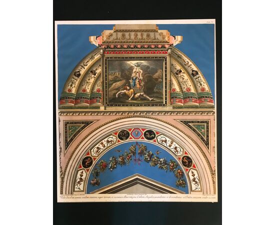 Print Loggia Raffaello at the Vatican with passe-partout XX century-Jacob&#39;s Dream     