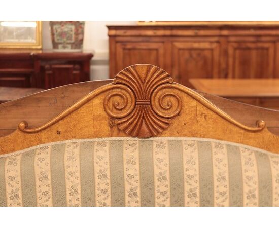 Antico divano Russo del 1800 stile Biedermeier in betulla