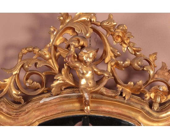Coppia di splendide specchiere italiane venete del 1700 dorate foglia oro