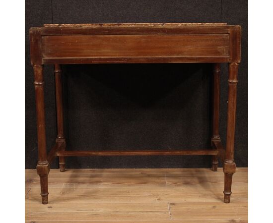 Italian inlaid table with marble top from 20th century