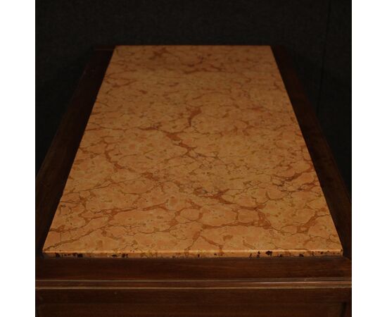Italian inlaid table with marble top from 20th century