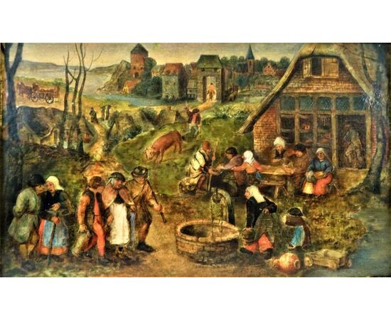 CIRCLE OF DAVID VINCKBOONS (1576-1632): VILLAGE SCENE