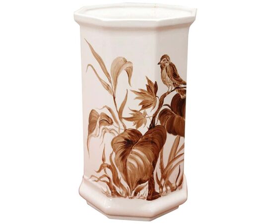 Hand painted artistic ceramic vase circa 1980     