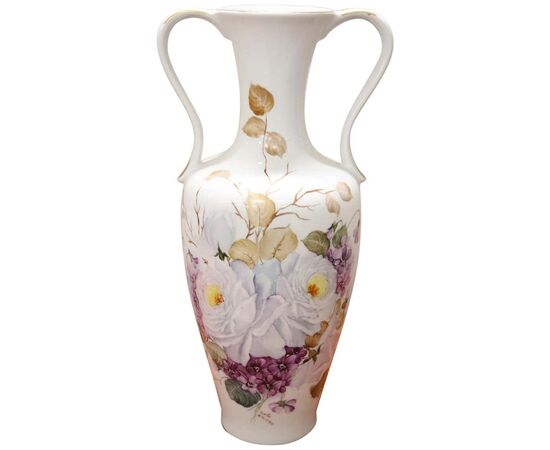 Bellissimo vaso in ceramica artistica dipinto a mano 1980 circa