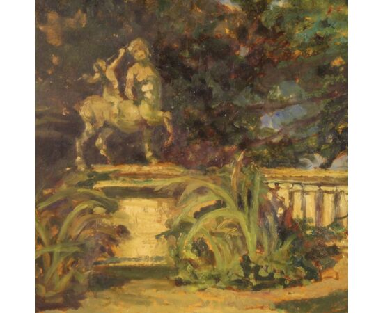 Dipinto italiano paesaggio in stile impressionista del XX secolo