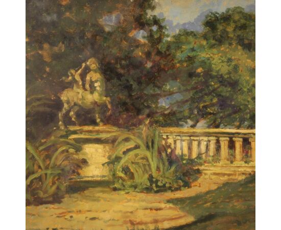 Dipinto italiano paesaggio in stile impressionista del XX secolo