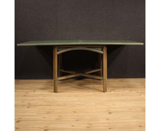 Tavolo italiano di design in legno esotico anni 80