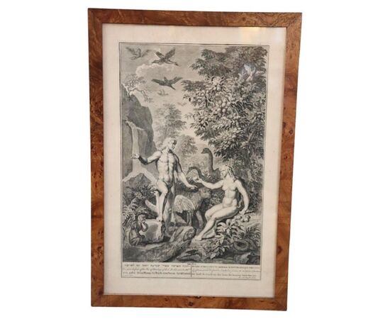 Gerard Hoet, Adamo ed Eva, incisione antica, XVII secolo PREZZO TRATTABILE