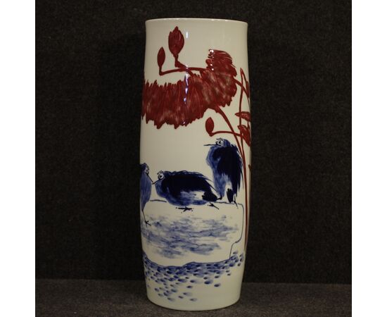 Vaso cinese in ceramica con paesaggio