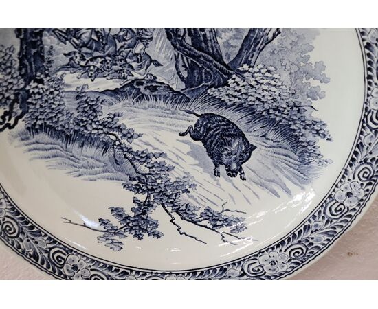Bellissimo piatto in ceramica artistica colore blu marchio Delft 1950